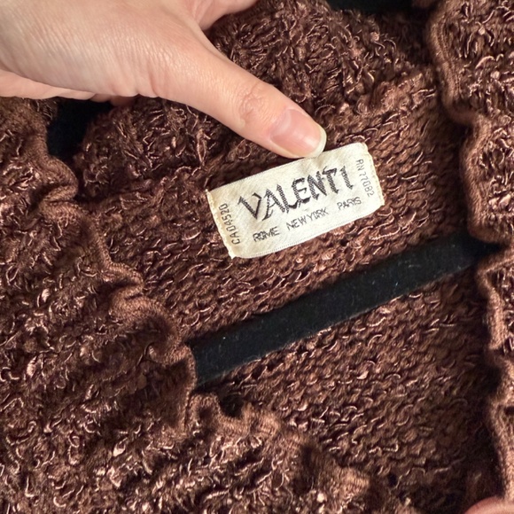 Valenti brown chunky knit ruffled cardigan - Picture 7 of 11